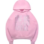 TAG ME RHINESTONE PULLOVER HOODIE BABY PINK