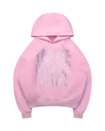 TAG ME RHINESTONE PULLOVER HOODIE BABY PINK