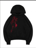 X rated Hoodies Black with red