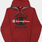Champion Graphic Hoodie - Small Red Cotton