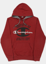 Champion Graphic Hoodie - Small Red Cotton