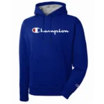 Champion Powerblend GF89H Graphic Fleece Pullover Hoodie - Blue,