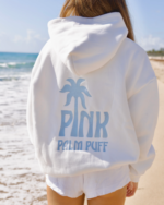 Classic Puff Hoodie in Blush ocean blue