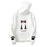 Couple Hoodies Korean Cats white