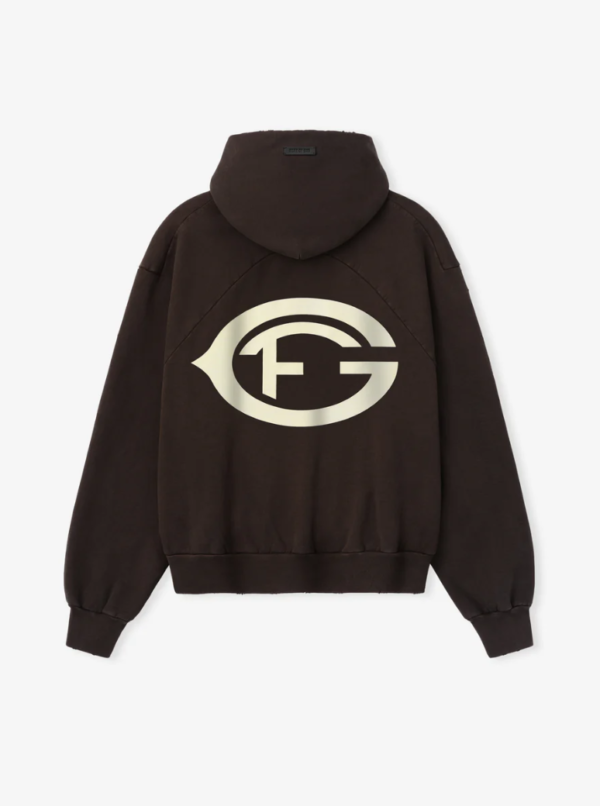 F Of G Classic Half Raglan Hoodie W Pocket dark brown
