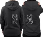 Graphic Impact Piece of You Teddy Matching Set Him And Her Unisex Hoodie Novelty Design Gift Idea Wife Husband Girlfriend Boyfriend Love Valentines Day Couples Matching Hoodies black