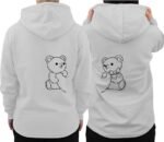 Graphic Impact Piece of You Teddy Matching Set Him And Her Unisex Hoodie Novelty Design Gift Idea Wife Husband Girlfriend Boyfriend Love Valentines Day Couples Matching Hoodies gray