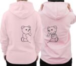 Graphic Impact Piece of You Teddy Matching Set Him And Her Unisex Hoodie Novelty Design Gift Idea Wife Husband Girlfriend Boyfriend Love Valentines Day Couples Matching Hoodies pink