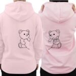 Graphic Impact Piece of You Teddy Matching Set Him And Her Unisex Hoodie Novelty Design Gift Idea Wife Husband Girlfriend Boyfriend Love Valentines Day Couples Matching Hoodies pink