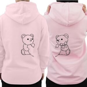 Graphic Impact Piece of You Teddy Matching Set Him And Her Unisex Hoodie Novelty Design Gift Idea Wife Husband Girlfriend Boyfriend Love Valentines Day Couples Matching Hoodies pink