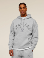 Gymshark 12 Graphic Hoodie - Light Grey Core Marl