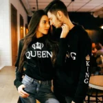 King and queen matching hoodies black