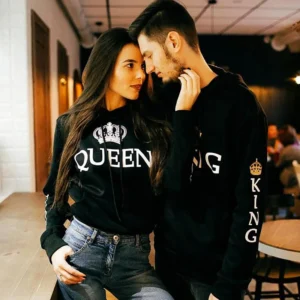 King and queen matching hoodies black