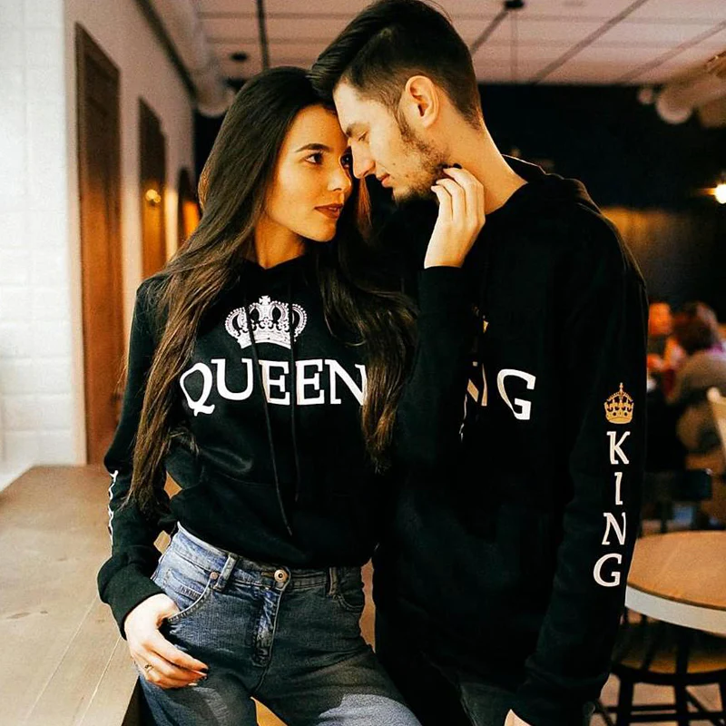 King and queen matching hoodies black King and queen matching hoodies black