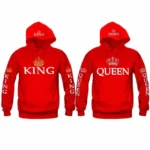 King and queen matching hoodies red