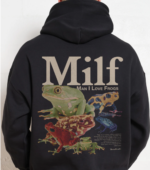 Man I Love Frogs Front and Back Hoodie MILF