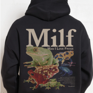 Man I Love Frogs Front and Back Hoodie MILF
