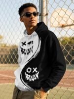 Mens Graphic Hoodies Pullover 3D Print with Pockets, Anime Rapper Style Hooded for Men Teen Sweatshirt 222
