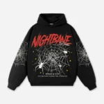Men's Night Bane Spider Web Graphic hoodies black