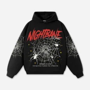 Men's Night Bane Spider Web Graphic hoodies black