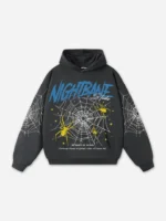 Men's Night Bane Spider Web Graphic hoodies dark gray