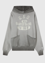 Men’s Washed Hooded Sweatshirt Loose Fit Time Capsule Dark Grey 2