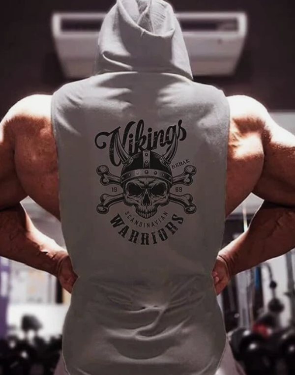 Mens gym hoodie sleeveles