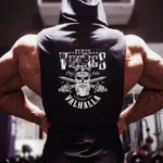 Mens gym hoodie sleeveles gray 1