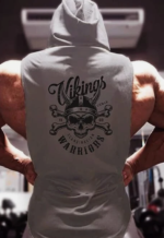 Mens gym hoodie sleeveles gray