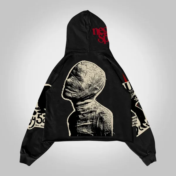 Mummy Vintage Punk Graphic Hoodie black acid