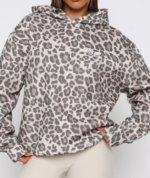 Offstage Printed Oversized Hoodie Leopard 1