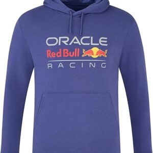 Red Bull Racing Oracle F1 Team Hooded Sweatshirt, Night Sky Blue, Large Logo Design blue