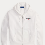 Relaxed Fit Polo Sport Fleece Hoodie white