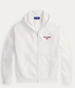 Relaxed Fit Polo Sport Fleece Hoodie white