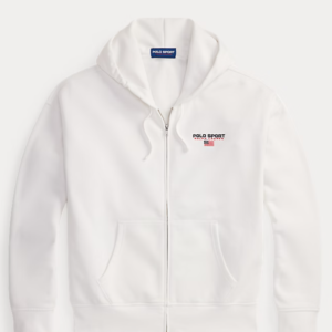 Relaxed Fit Polo Sport Fleece Hoodie white