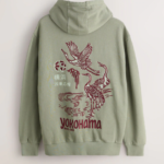 Sage Green Graphic Print Hoodie 11