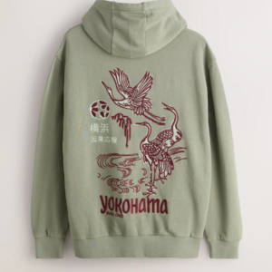 Sage Green Graphic Print Hoodie 11
