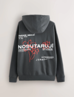 Slate Grey Graphic Print Hoodie 22