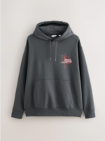 Slate Grey Graphic Print Hoodie