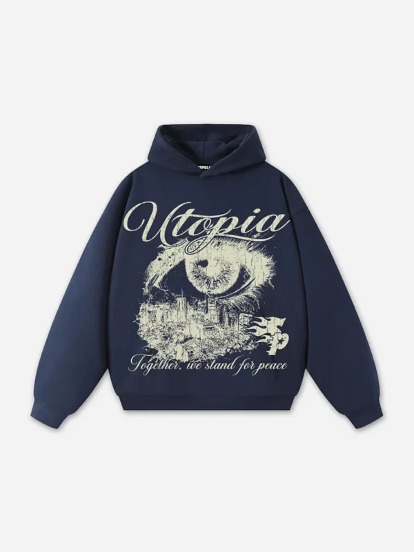 Sopula Utopia Vintage Graphic Hoodie blue