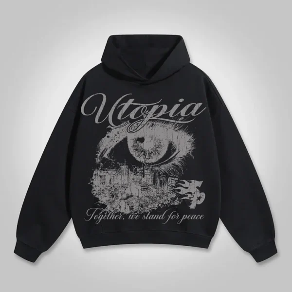 Sopula Utopia Vintage Graphic Hoodie vintage black