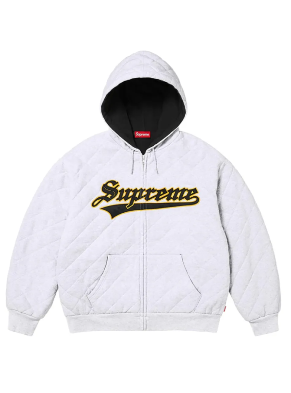 Supreme quilted zip hooded sweater
