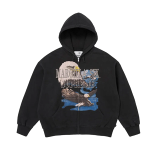 Supreme x MM6 Maison Margiela eagle-print zipped hoodie 1