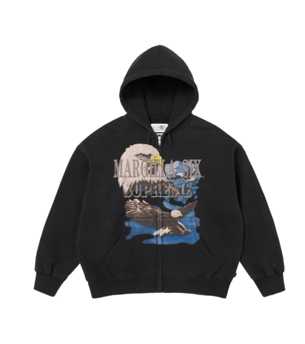 Supreme x MM6 Maison Margiela eagle-print zipped hoodie 1