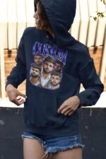 Vintage Japanese Tees Hokusai The Great Wave Off Kanagawa Unisex-Adults Black S Hoodie blue