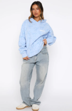 Vol. 1 Oversized Printed Hoodie Blue Bow 1