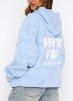 Vol. 1 Oversized Printed Hoodie Blue Bow 3