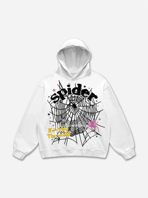Web spider Vintage Graphic Hoodie white