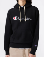 Women’s Lightweight Reverse Weave Hoodie with Embroidered Logo Black - Copy