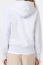 Women’s Lightweight Reverse Weave Hoodie with Embroidered Logo Light Grey 11